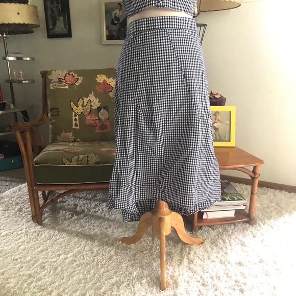 Retro Dress 2 Pc Set Gingham Skirt Top 1940s Style - Picture 6 of 7